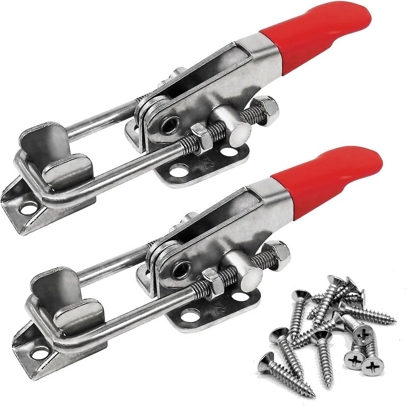 CUKAYO Toggle Clamp Latch 400LBs, 304 Stainless Steel Durable Adjustable U Bolt Holding Quick Release Latch 40323-2pcs with12pcs Screws - Image 1